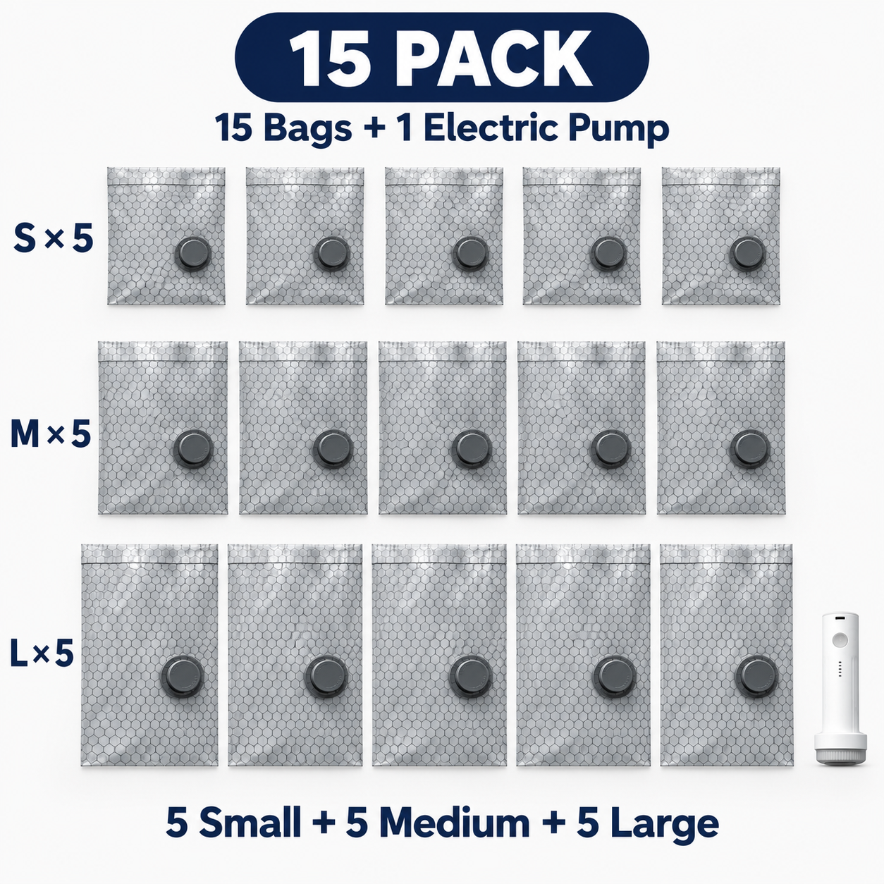 15 Bags + Electric Pump