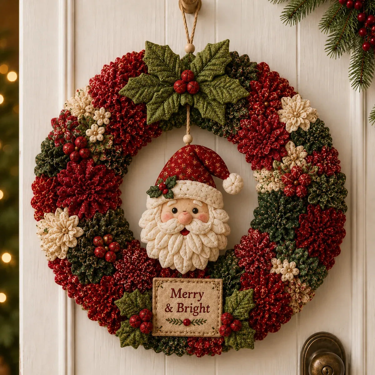 Christmas wreath DIY craft in progress